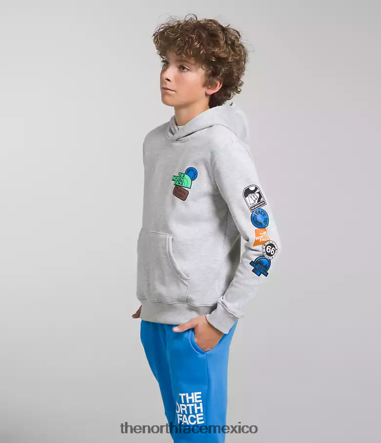 The North Face ropa NFHLJL1108 tnf gris claro jaspeado/azul óptico niños sudadera con capucha de lana de campamento
