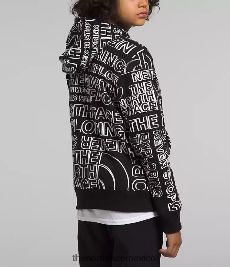 The North Face ropa NFHLJL1109 tnf negro tnf marcador logo estampado niños sudadera con capucha de lana de campamento