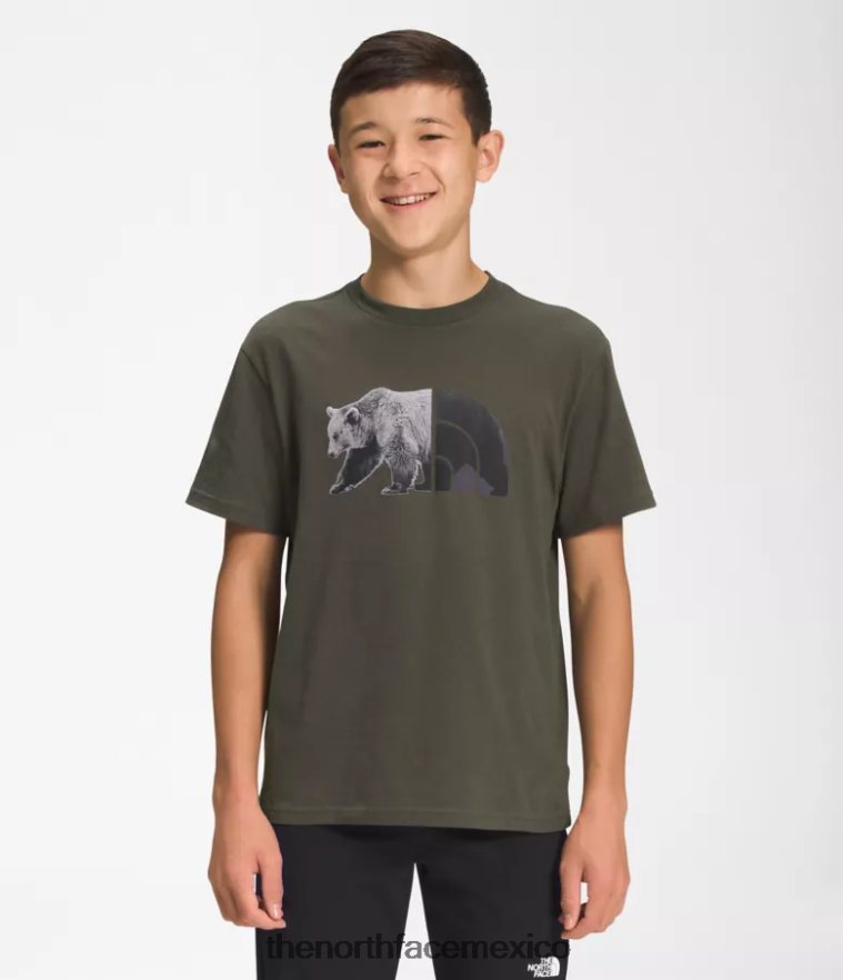 The North Face ropa NFHLJL1056 nuevo verde topo/negro tnf niños camiseta gráfica de manga corta