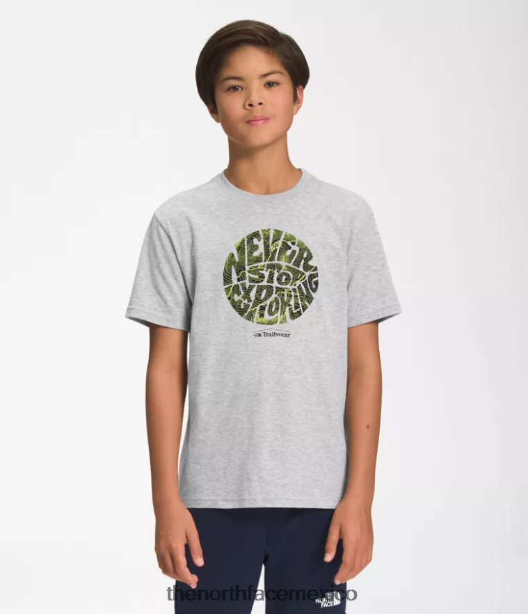 The North Face ropa NFHLJL1057 tnf gris claro jaspeado/led amarillo niños camiseta gráfica de manga corta