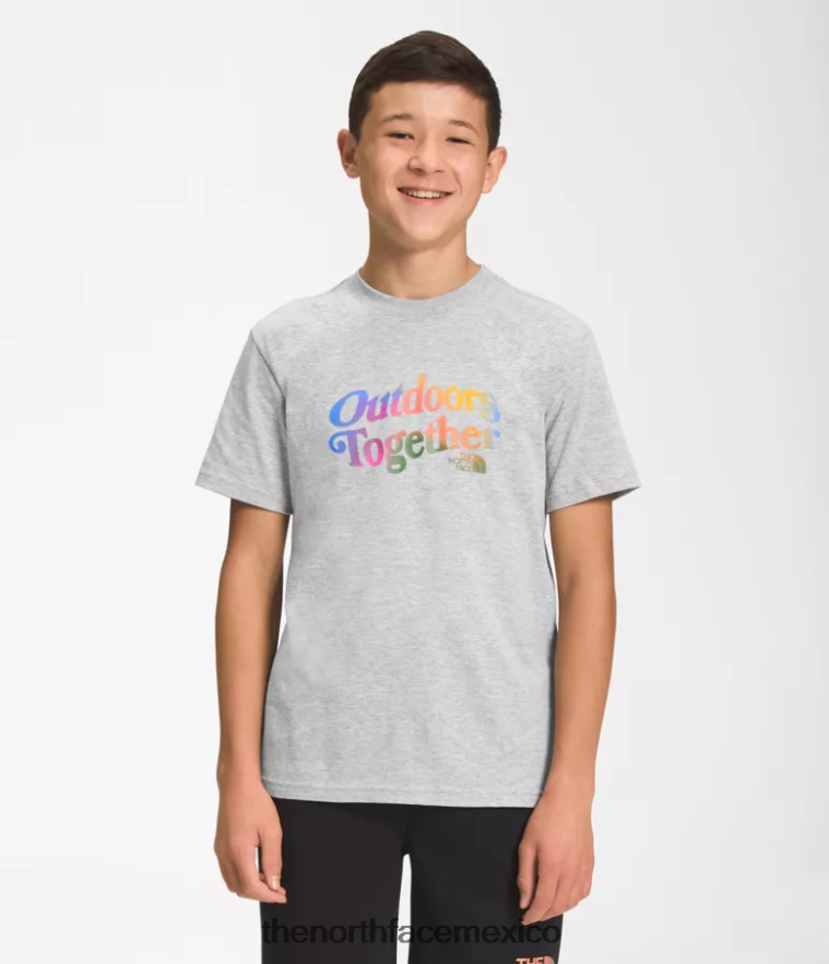The North Face ropa NFHLJL1059 tnf gris claro jaspeado/azul supersónico niños camiseta gráfica de manga corta