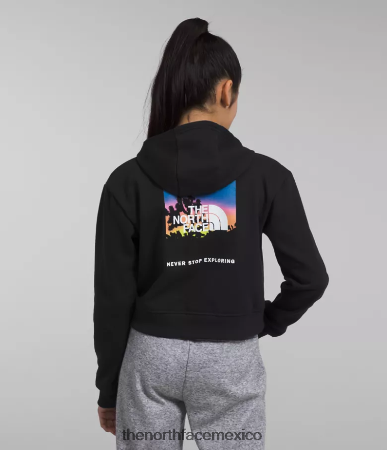 The North Face ropa NFHLJL266 negro niños sudadera con capucha de lana de campamento
